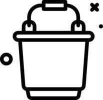 Bucket icon symbol vector image. Illustration of the bucket cleaning equipment washing outline design image. EPS 10