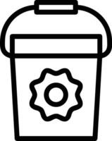 Bucket icon symbol vector image. Illustration of the bucket cleaning equipment washing outline design image. EPS 10