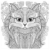 Ornamental Cat Coloring Pages photo