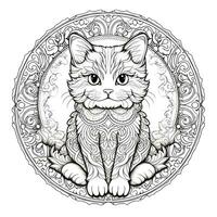 Ornamental Cat Coloring Pages photo