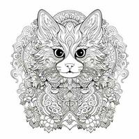 Ornamental Cat Coloring Pages photo