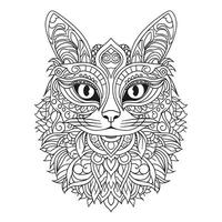 Ornamental Cat Coloring Pages photo