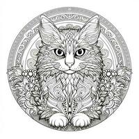 Ornamental Cat Coloring Pages photo