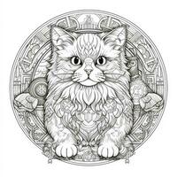 Ornamental Cat Coloring Pages photo