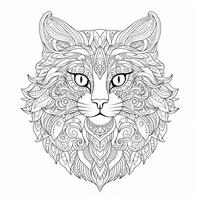 Ornamental Cat Coloring Pages photo