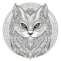 Ornamental Cat Coloring Pages photo