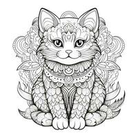 ornamental gato colorante paginas foto