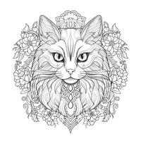 Ornamental Cat Coloring Pages photo