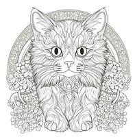 Ornamental Cat Coloring Pages photo