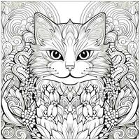 Ornamental Cat Coloring Pages photo