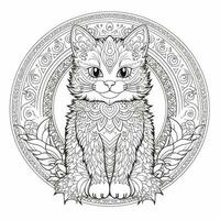 Ornamental Cat Coloring Pages photo