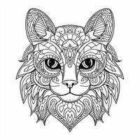 Ornamental Cat Coloring Pages photo