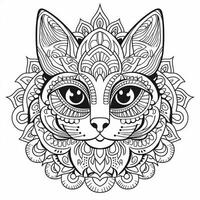 Ornamental Cat Coloring Pages photo