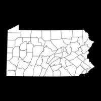 Pensilvania estado mapa con condados vector ilustración.