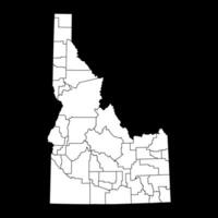 Idaho state map with counties. Vector illustration.