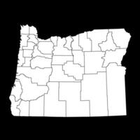 Oregon state map with counties. Vector illustration.