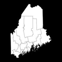 Maine state map with counties. Vector illustration.