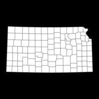 Kansas state map with counties. Vector illustration.