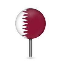 Map pointer with contry Qatar. Qatar flag. Vector illustration.