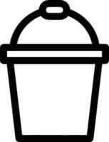 Bucket icon symbol vector image. Illustration of the bucket cleaning equipment washing outline design image. EPS 10