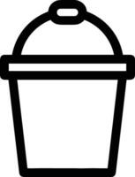 Bucket icon symbol vector image. Illustration of the bucket cleaning equipment washing outline design image. EPS 10