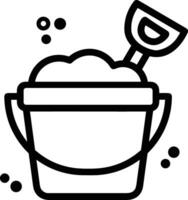 Bucket icon symbol vector image. Illustration of the bucket cleaning equipment washing outline design image. EPS 10