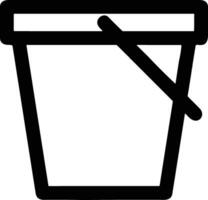 Bucket icon symbol vector image. Illustration of the bucket cleaning equipment washing outline design image. EPS 10