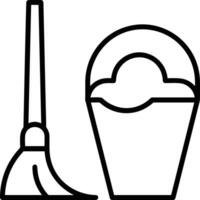 Bucket icon symbol vector image. Illustration of the bucket cleaning equipment washing outline design image. EPS 10