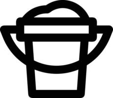 Bucket icon symbol vector image. Illustration of the bucket cleaning equipment washing outline design image. EPS 10