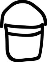 Bucket icon symbol vector image. Illustration of the bucket cleaning equipment washing outline design image. EPS 10