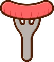 verano A la parrilla salchicha vector