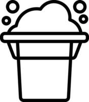 Bucket icon symbol vector image. Illustration of the bucket cleaning equipment washing outline design image. EPS 10