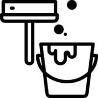 Bucket icon symbol vector image. Illustration of the bucket cleaning equipment washing outline design image. EPS 10