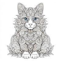 Ornamental Cat Coloring Pages photo