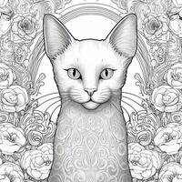 Ornamental Cat Coloring Pages photo