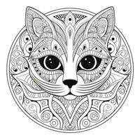 Ornamental Cat Coloring Pages photo