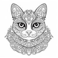 Ornamental Cat Coloring Pages photo