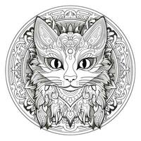 Ornamental Cat Coloring Pages photo