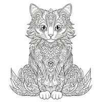 Ornamental Cat Coloring Pages photo