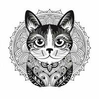 Ornamental Cat Coloring Pages photo