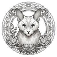 Ornamental Cat Coloring Pages photo