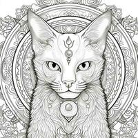 Ornamental Cat Coloring Pages photo