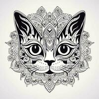 Ornamental Cat Coloring Pages photo