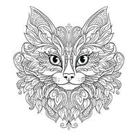 Ornamental Cat Coloring Pages photo