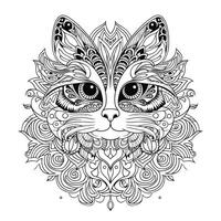 Ornamental Cat Coloring Pages photo