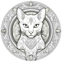 Ornamental Cat Coloring Pages photo