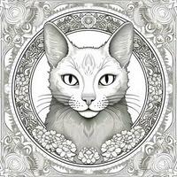 Ornamental Cat Coloring Pages photo