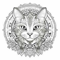 Ornamental Cat Coloring Pages photo