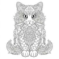 Ornamental Cat Coloring Pages photo