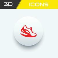 Running shoes fitness body building 3D icon vector